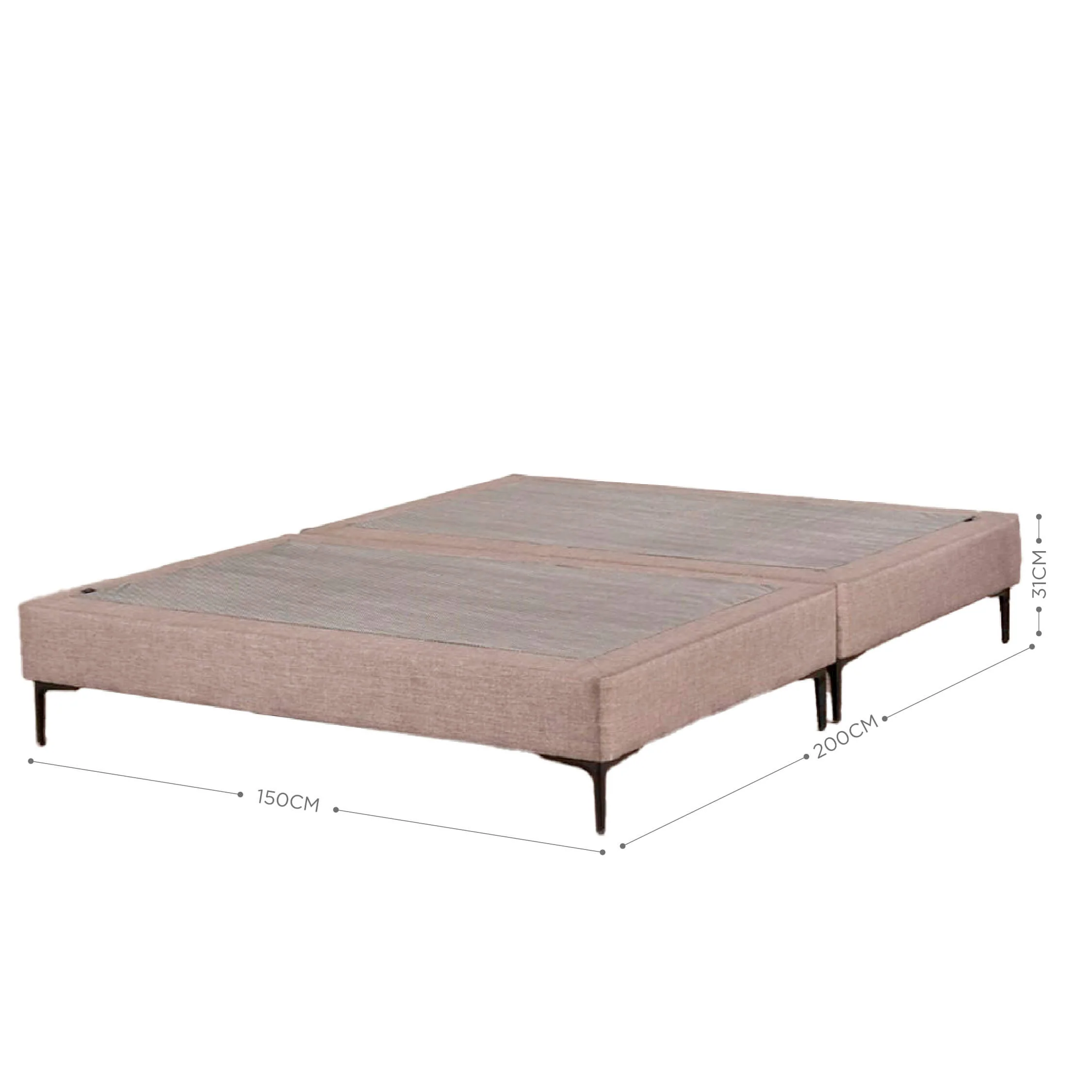 Base Europea 2 Plazas 150x200cm Taupe - Image 5