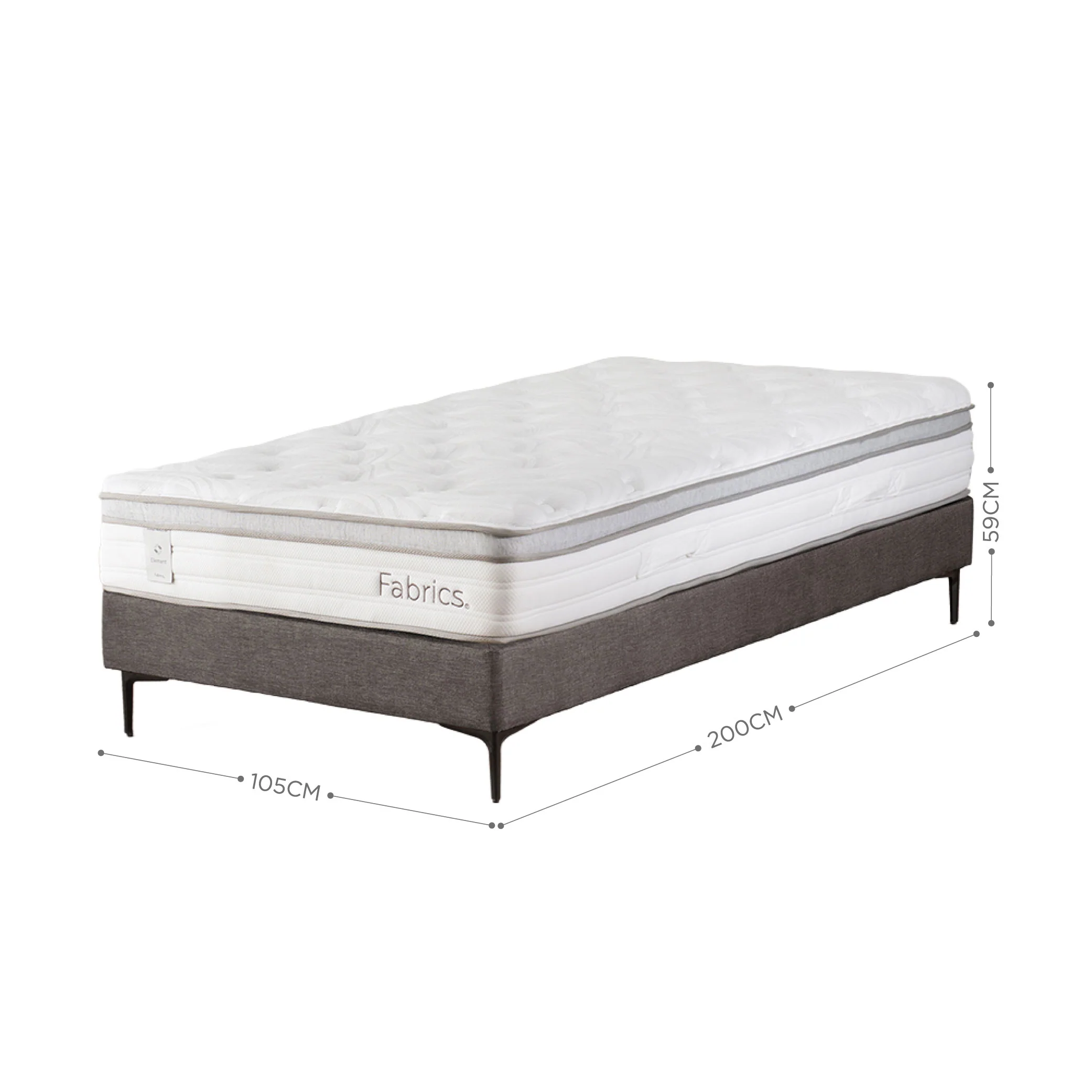Cama Element 1.5 Plazas 105x200cm Gris - Image 6