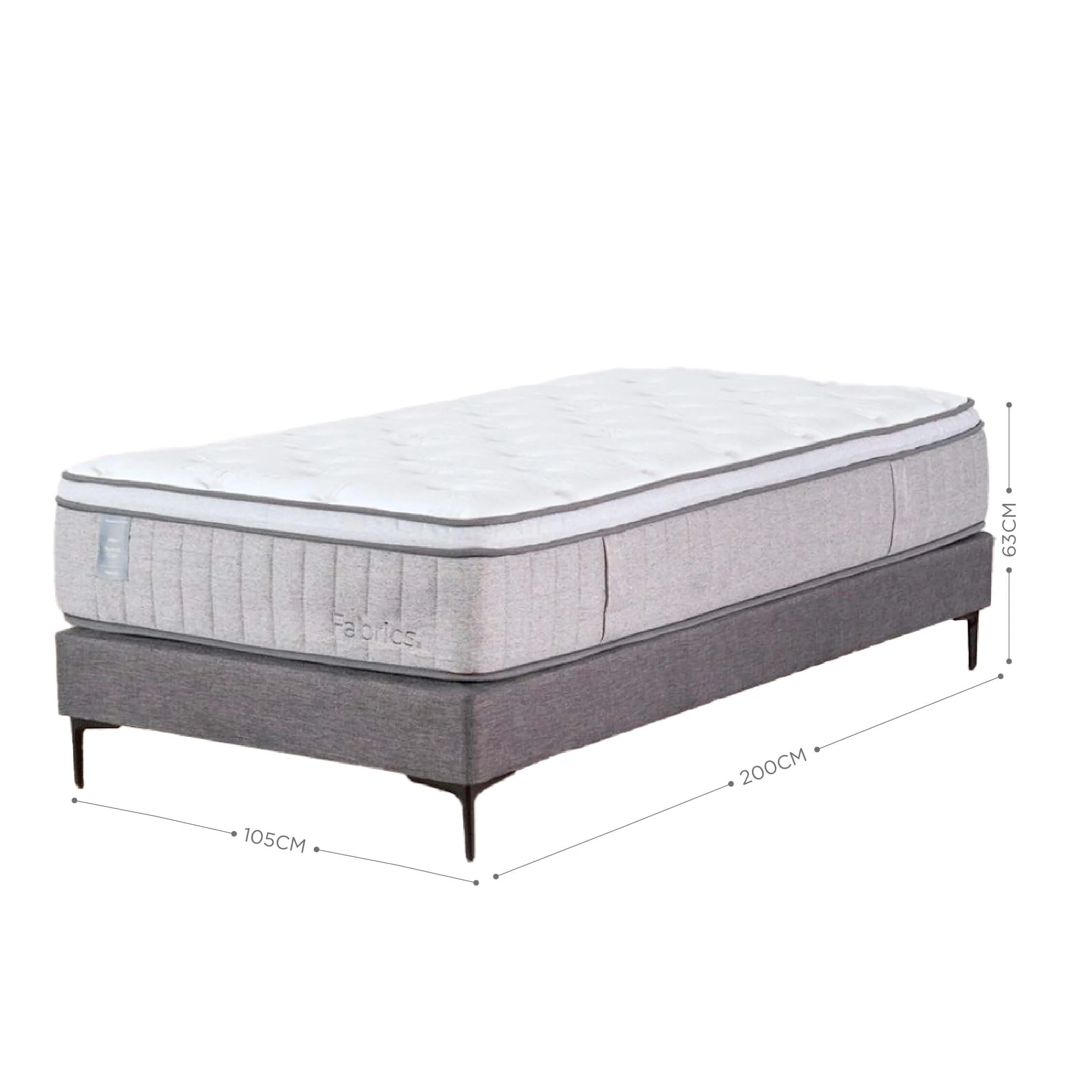 Cama Hybrid Cool 1.5 Plazas 105x200cm Gris - Image 6