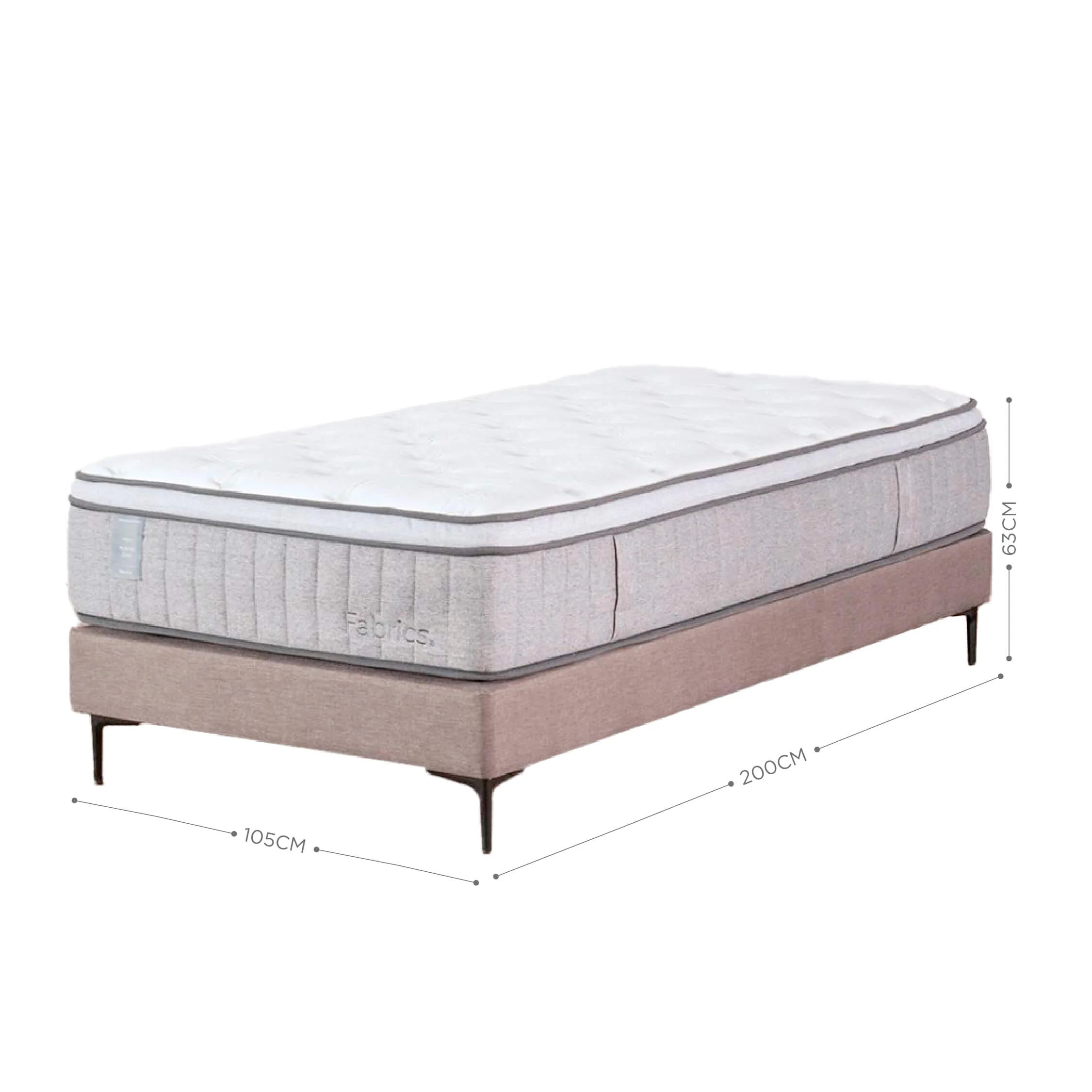 Cama Hybrid Cool 1.5 Plazas 105x200cm Taupe - Image 5