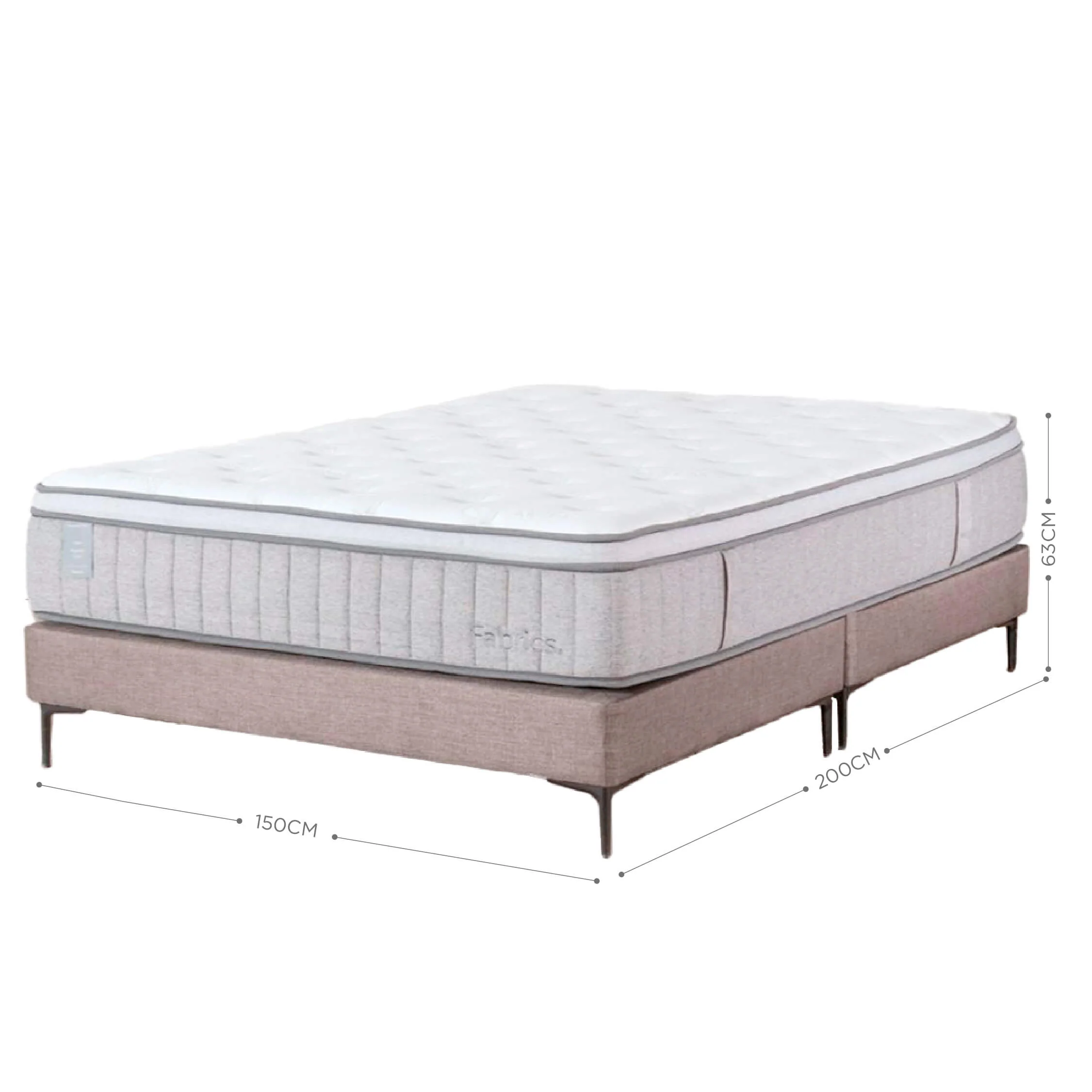 Cama Hybrid Cool 2 Plazas 150x200cm Taupe - Image 6