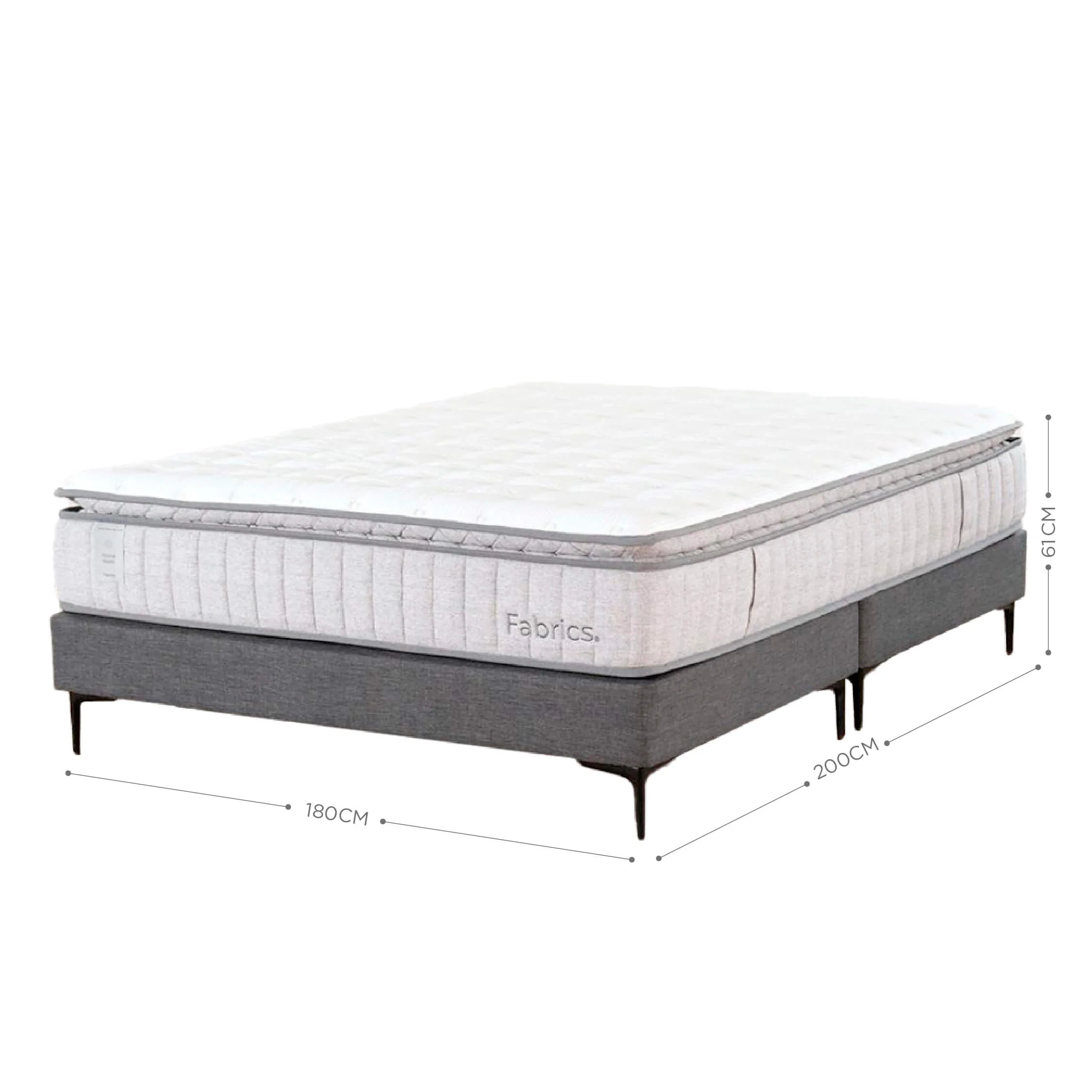 Cama Hybrid Warm King 180x200cm Gris - Image 6