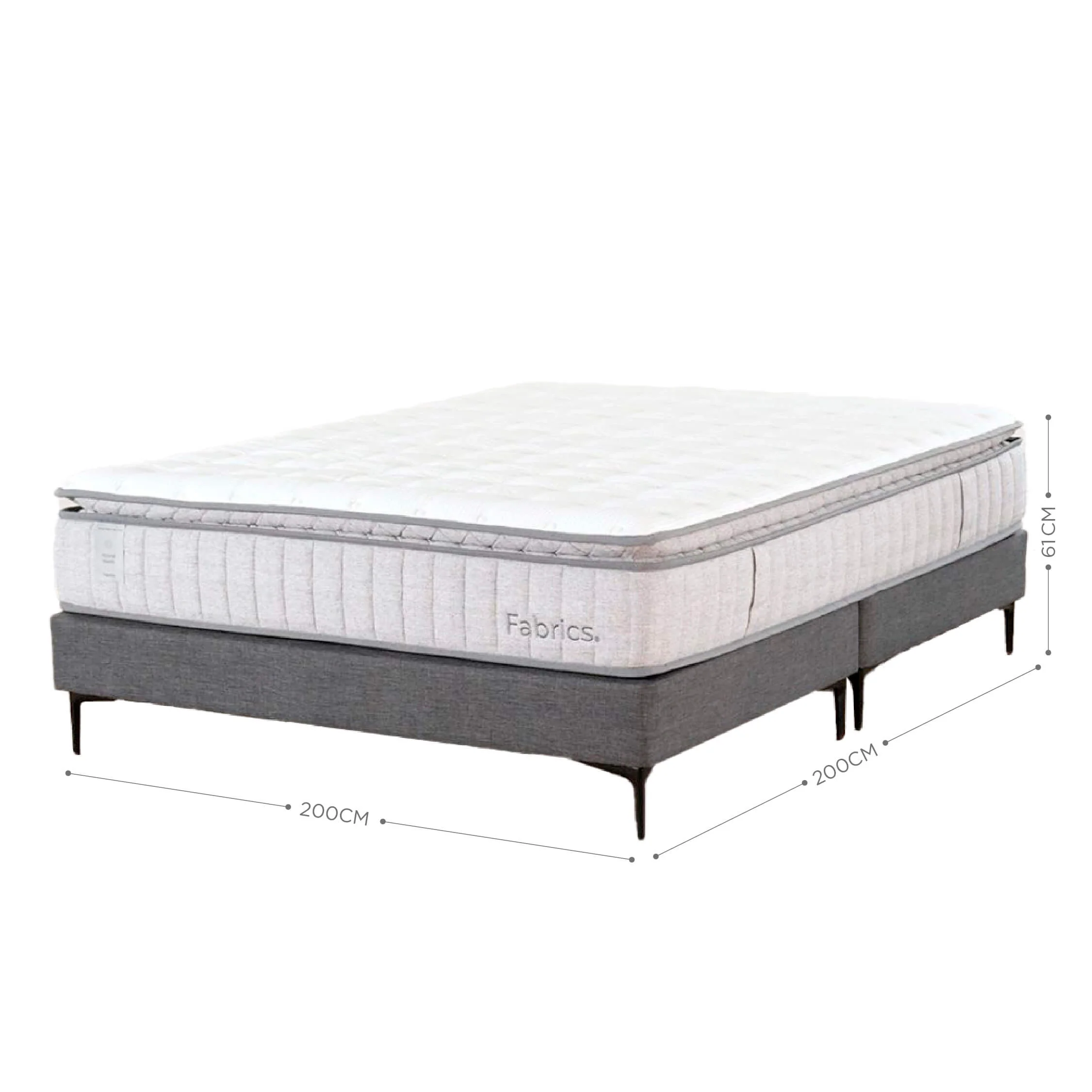 Cama Hybrid Warm Super King 200x200cm Gris - Image 6