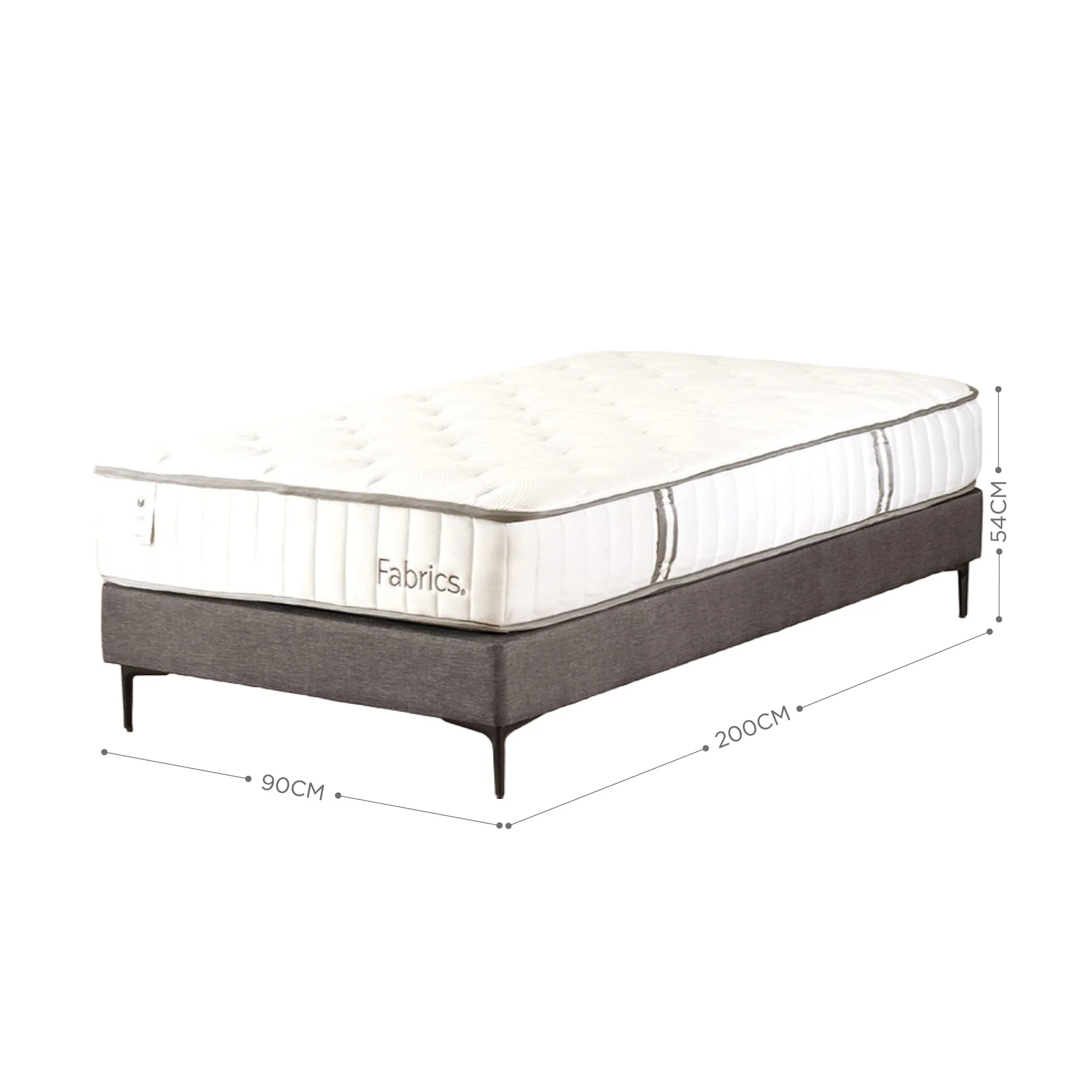 Cama Icon 1 Plaza 90x200cm Gris - Image 6