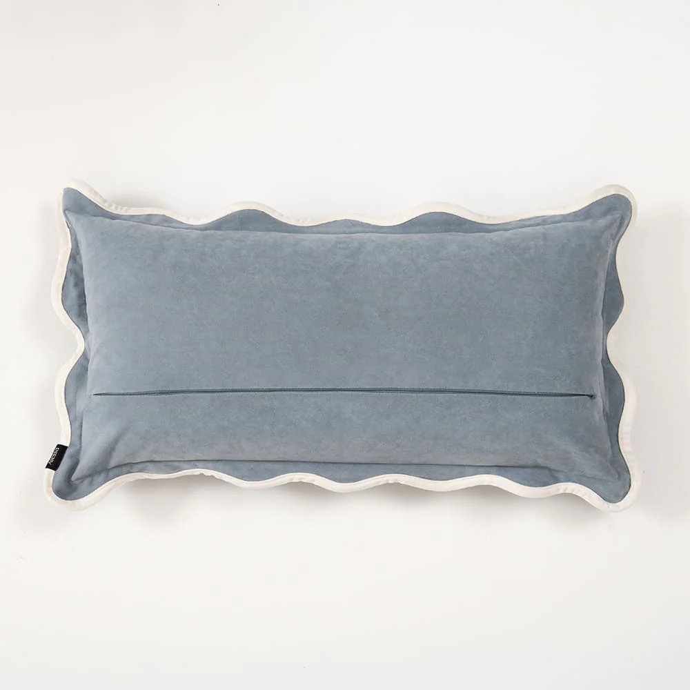 Cojín Scallop Velvet 30x60cm Azul - Image 3