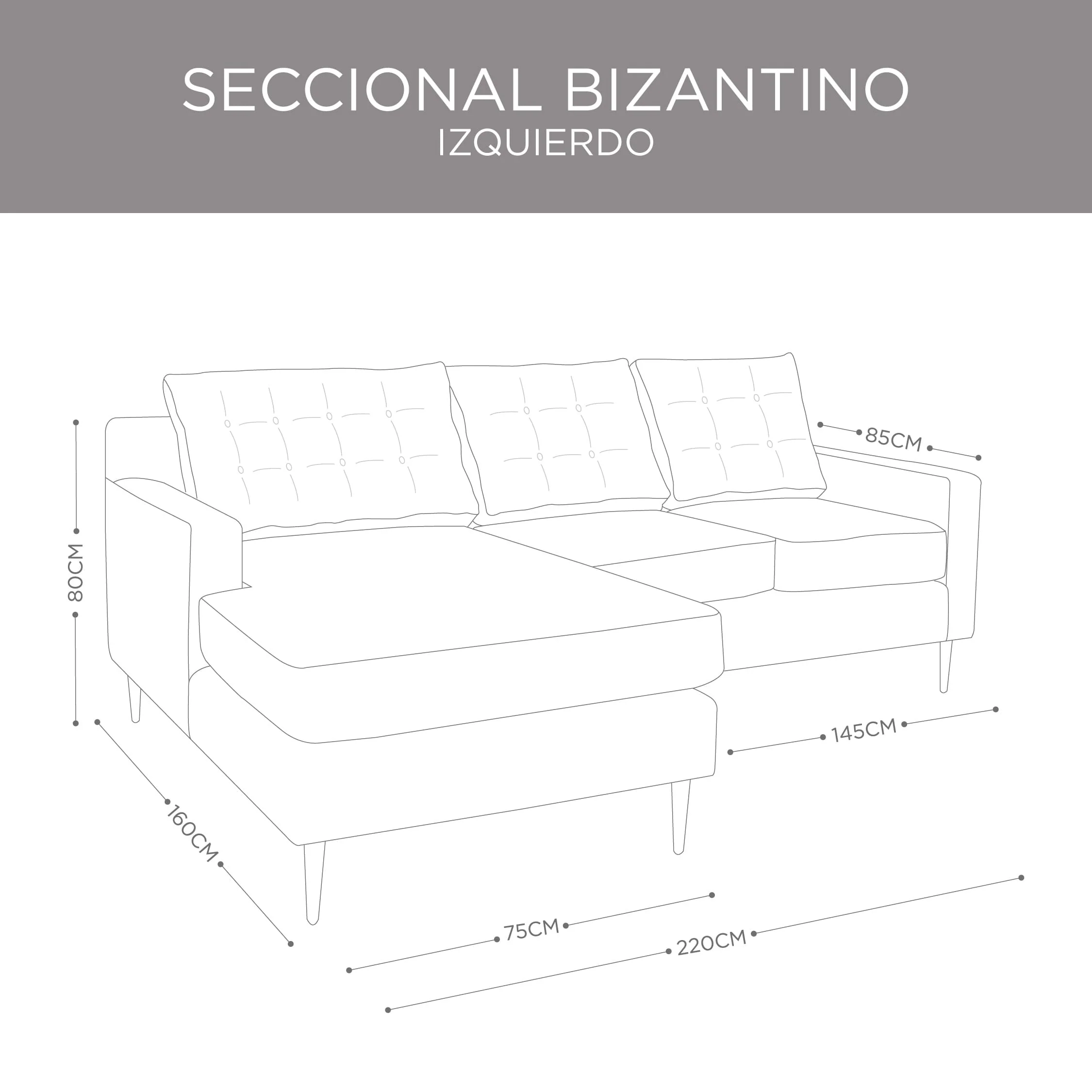 Seccional Bizantino Beige Izquierdo - Image 5