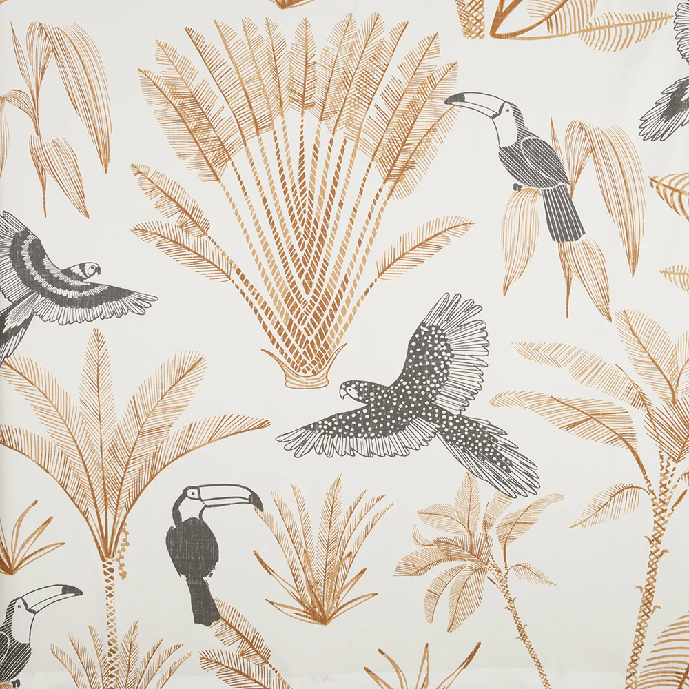 Cortina Baño Estampada Aves Ocre - Image 2