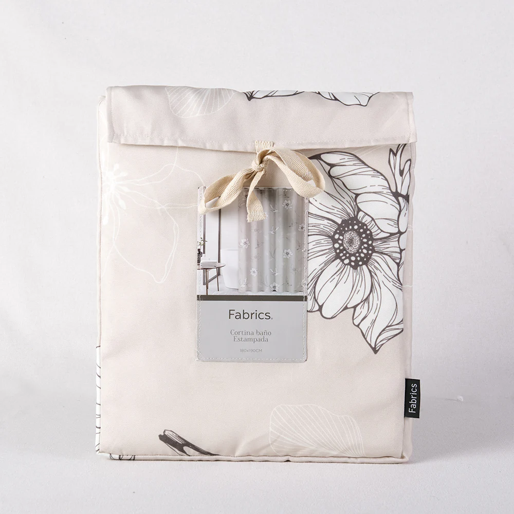 Cortina Baño Estampada Spring Beige - Image 3