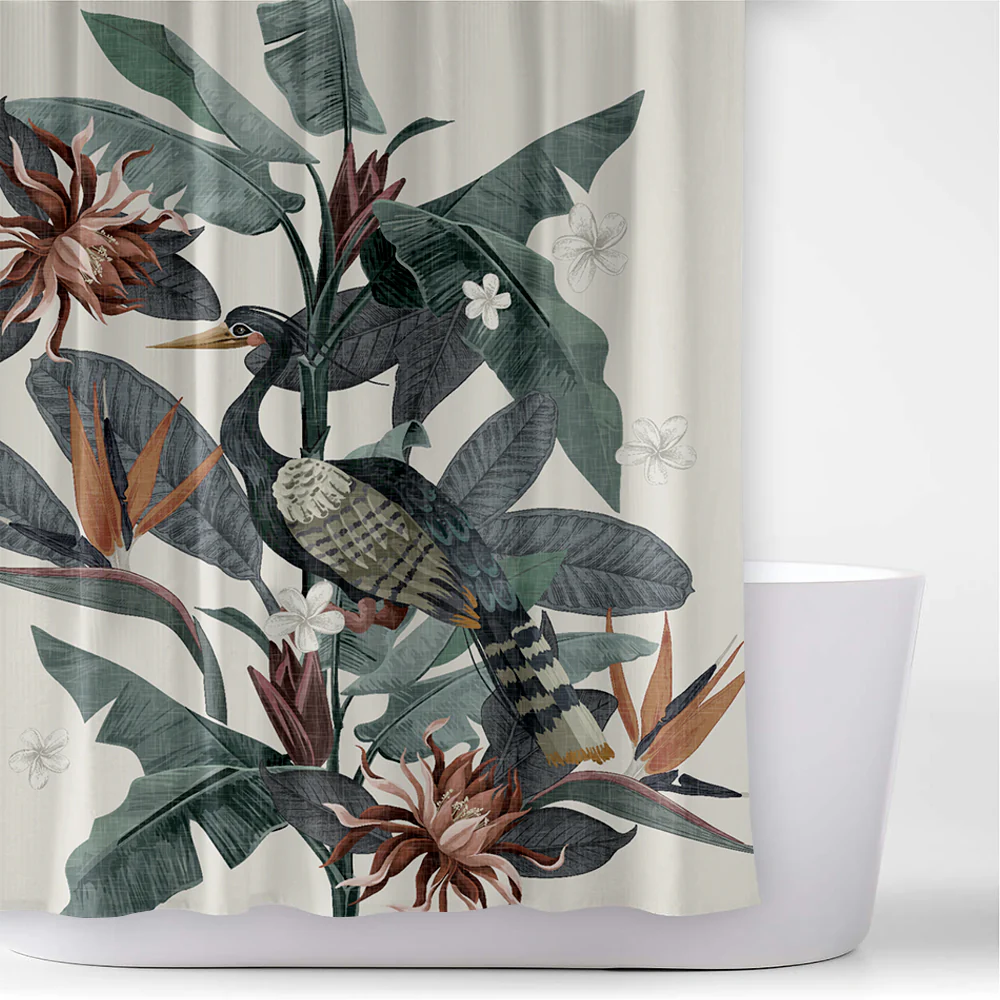 Cortina Baño Estampada Tropical