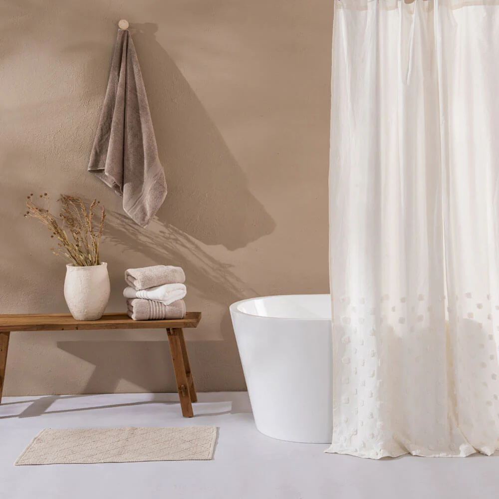 Cortina Baño Tufted Point Verde - Image 2