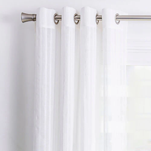 Cortina Velo Bordada Líneas 140x220cm Blanco