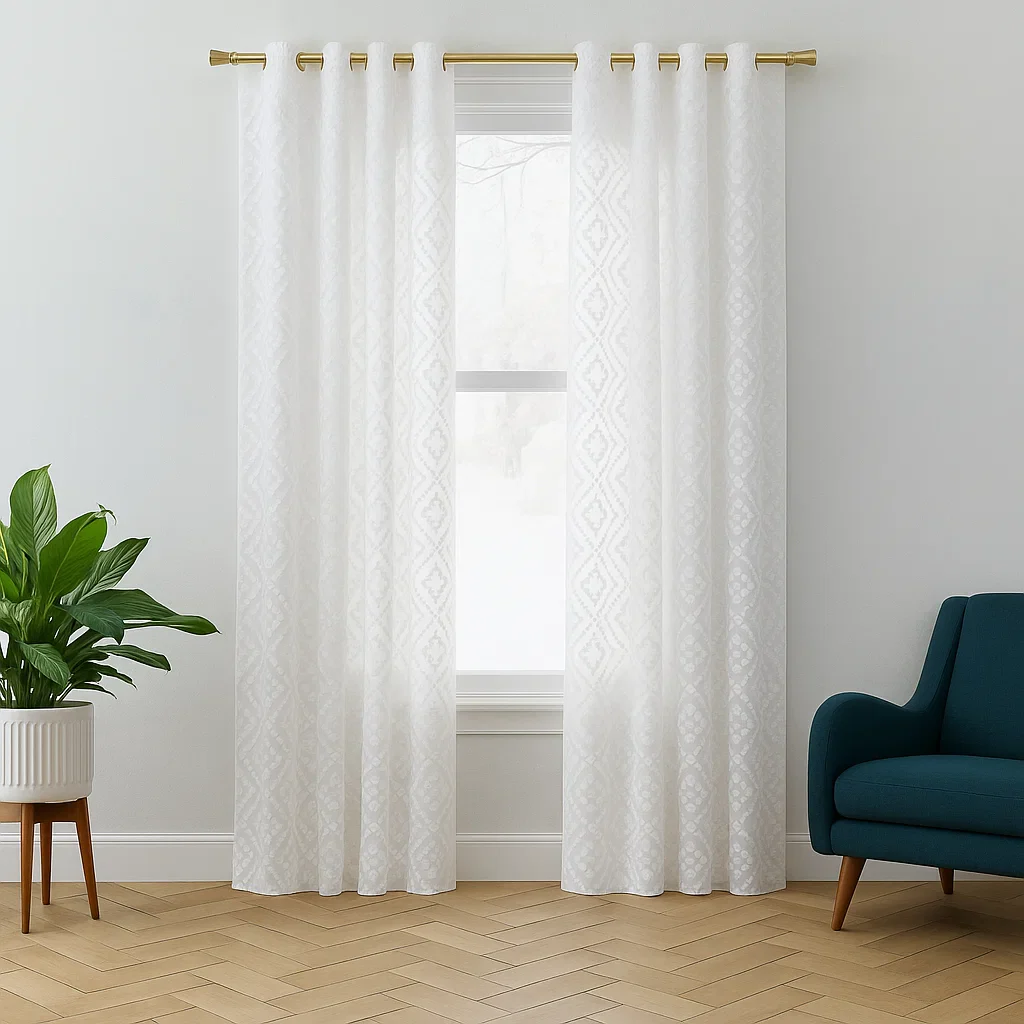Cortina Velo Devore 140x220cm Blanco - Image 2