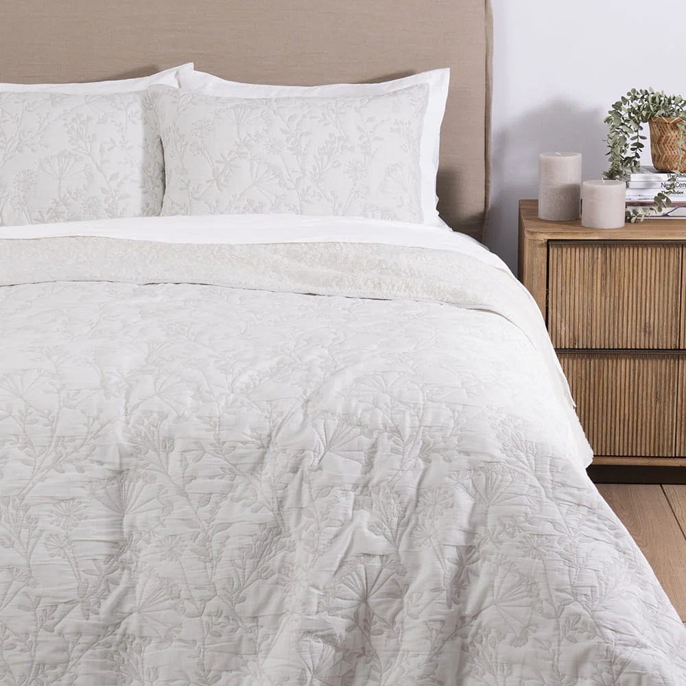 Cubrecama Jacquard Sherpa Chardón King Perla