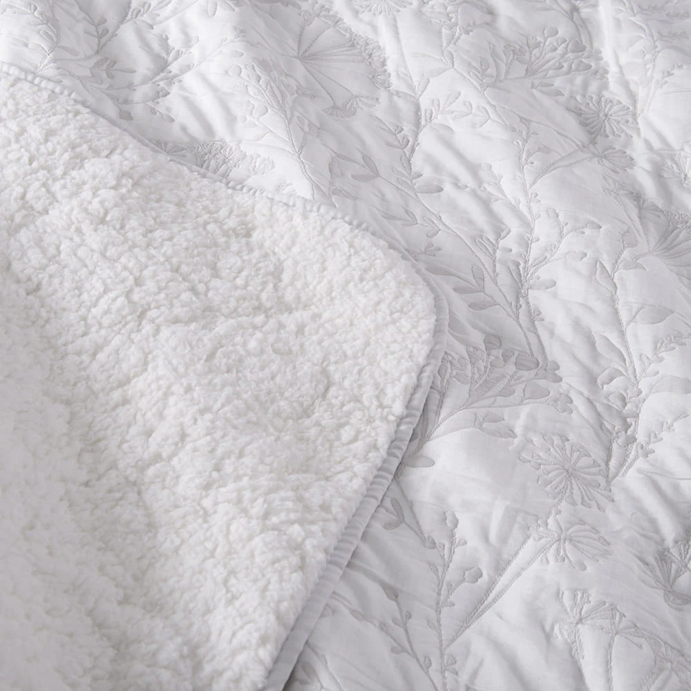 Cubrecama Jacquard Sherpa Chardón Super King Perla - Image 4