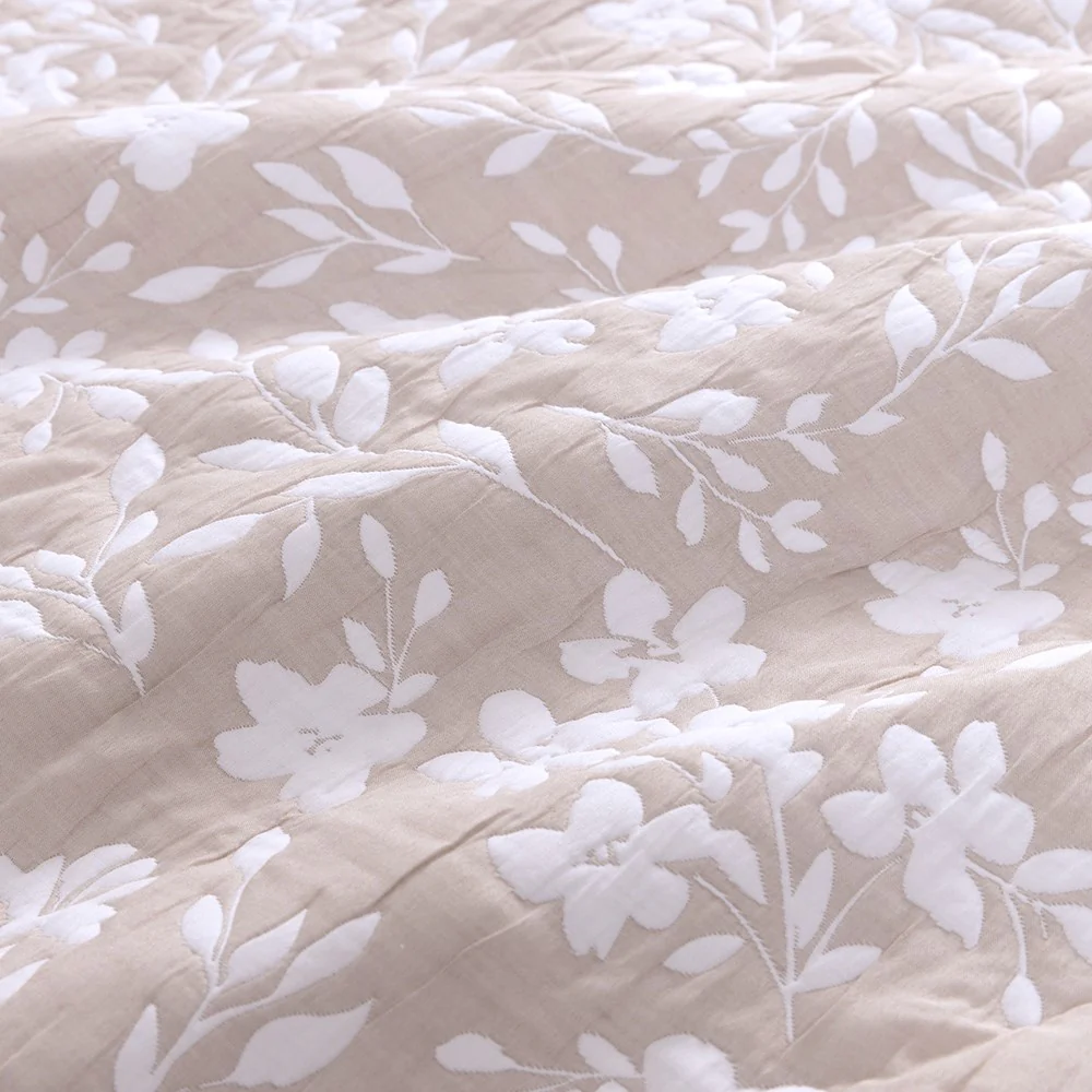 Cubrecama Jacquard Sherpa Gardenia King Beige - Image 5