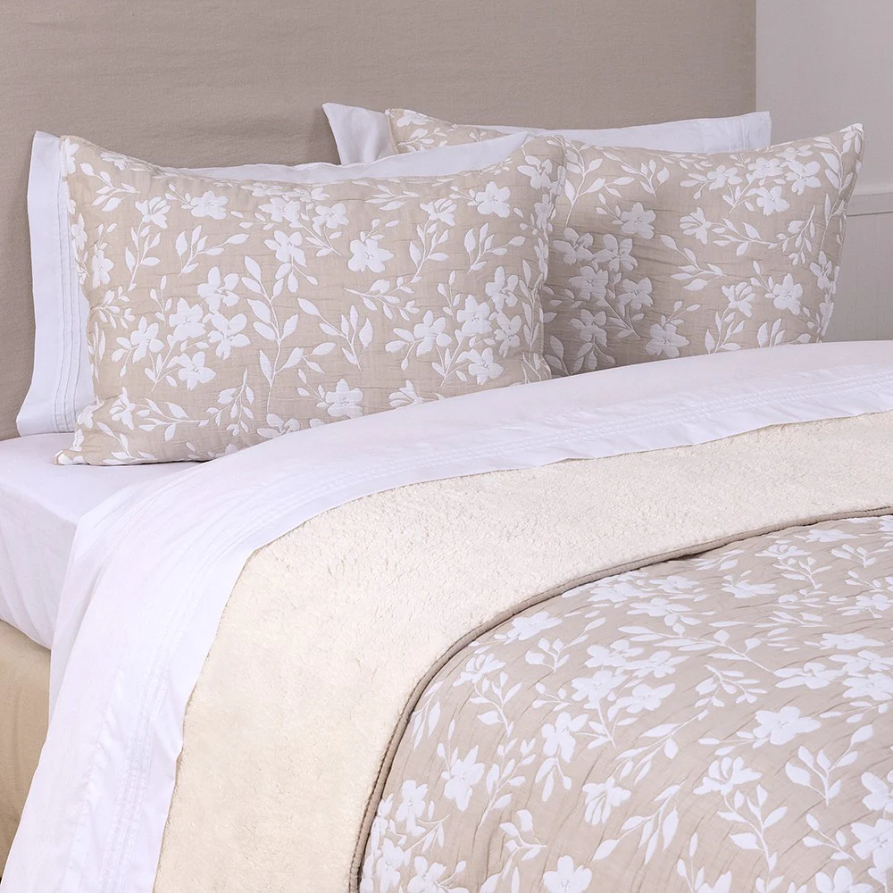 Cubrecama Jacquard Sherpa Gardenia Super King Beige - Image 3