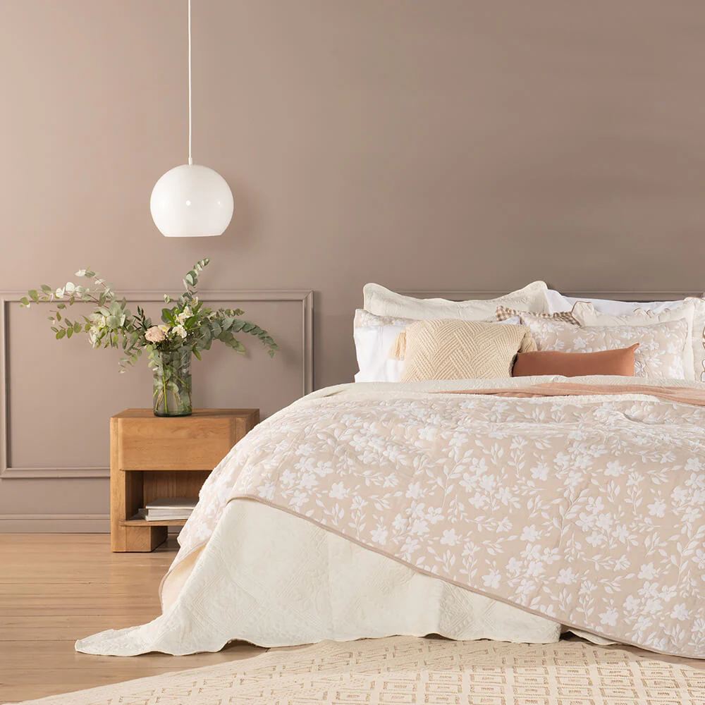 Cubrecama Jacquard Sherpa Gardenia King Beige - Image 7