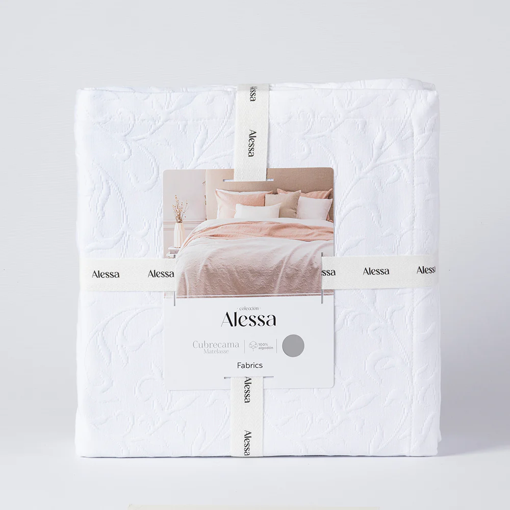 Cubrecama Matelasse Edith King Blanco - Image 3