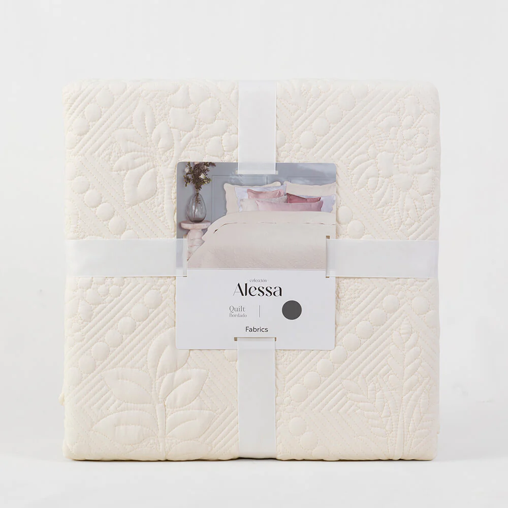 Cubrecama Quilt Bordado Emilia Super King Crudo - Image 5