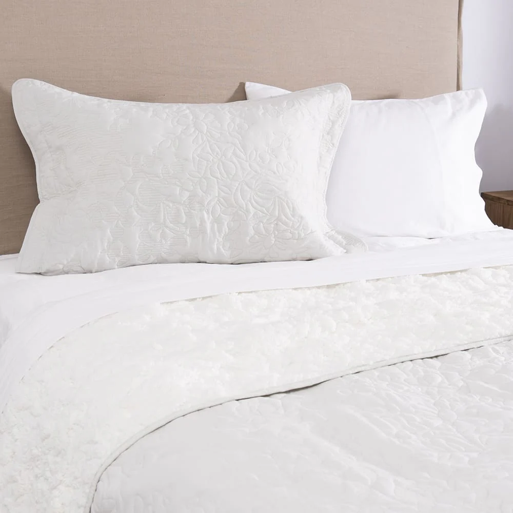 Cubrecama Quilt Bordado Sherpa Julia 1.5 Plazas Perla - Image 3