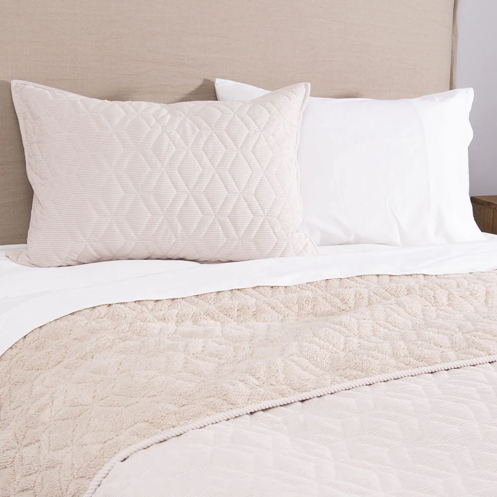 Cubrecama Quilt Corduroy Sherpa 1.5 Plazas Beige - Image 2