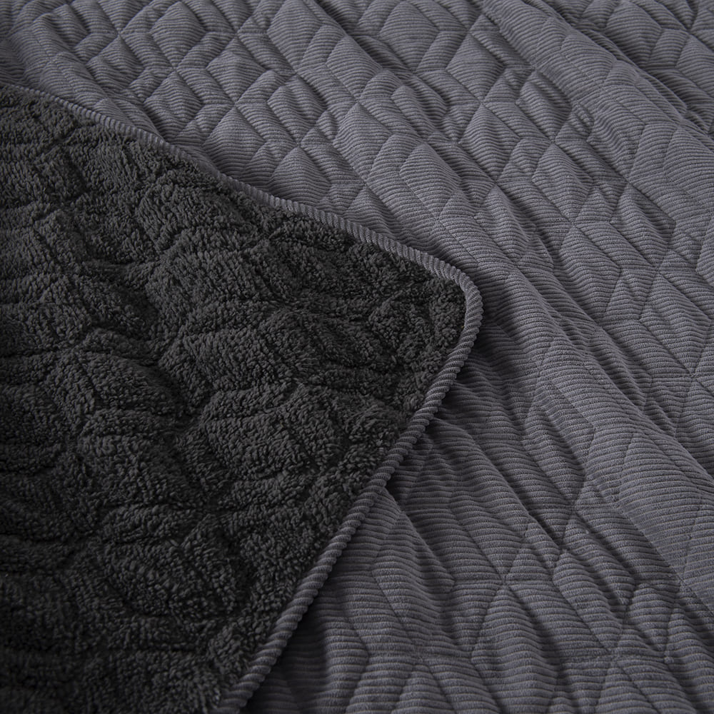 Cubrecama Quilt Corduroy Sherpa 1.5 Plazas Marengo - Image 3