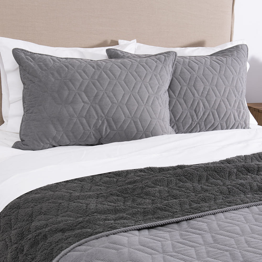 Cubrecama Quilt Corduroy Sherpa King Marengo - Image 2