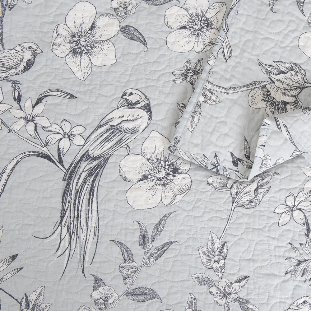 Cubrecama Quilt Estampado 1.5 Plazas Toile Gris - Image 3