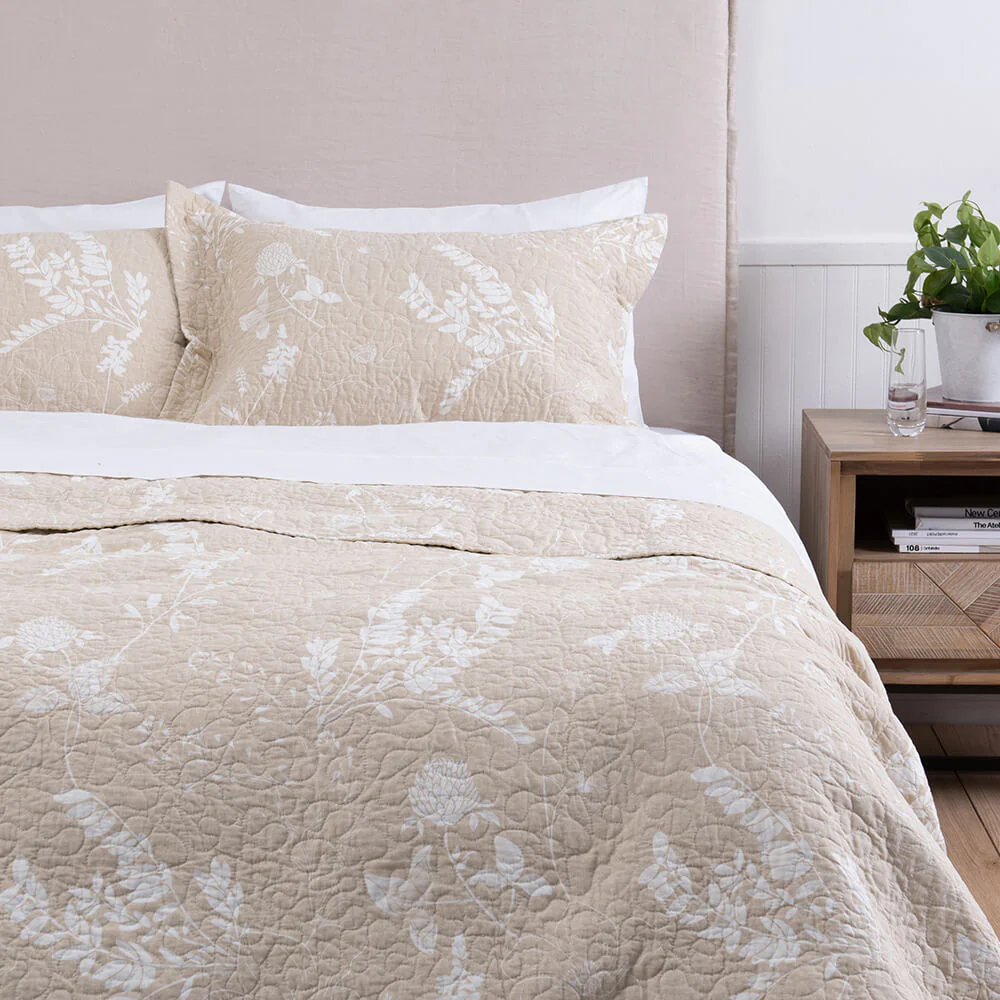 Cubrecama Quilt Estampado 2 Plazas Ana Beige