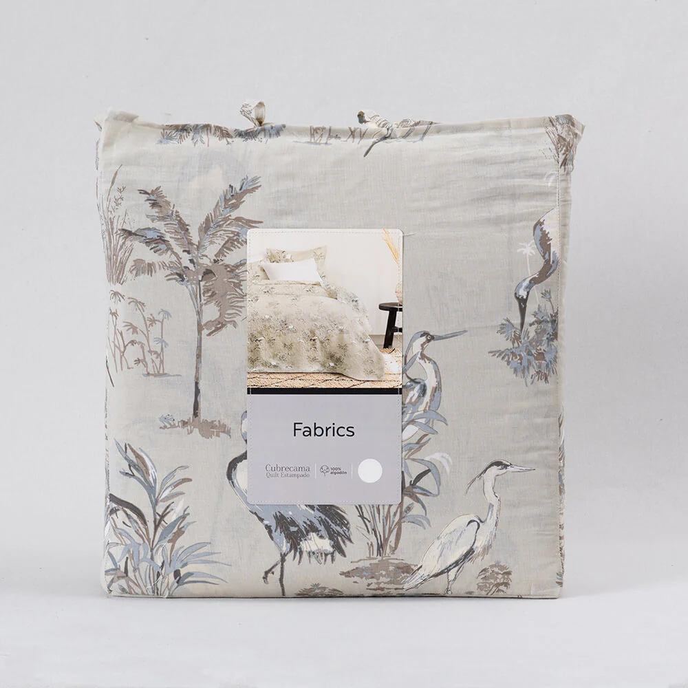 Cubrecama Quilt Estampado 2 Plazas Garza Taupe - Image 5