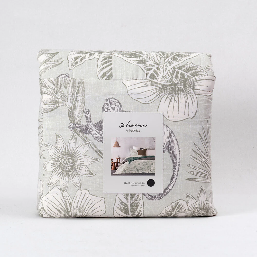 Cubrecama Quilt Estampado Aroha 1.5 Plazas Verde - Image 6
