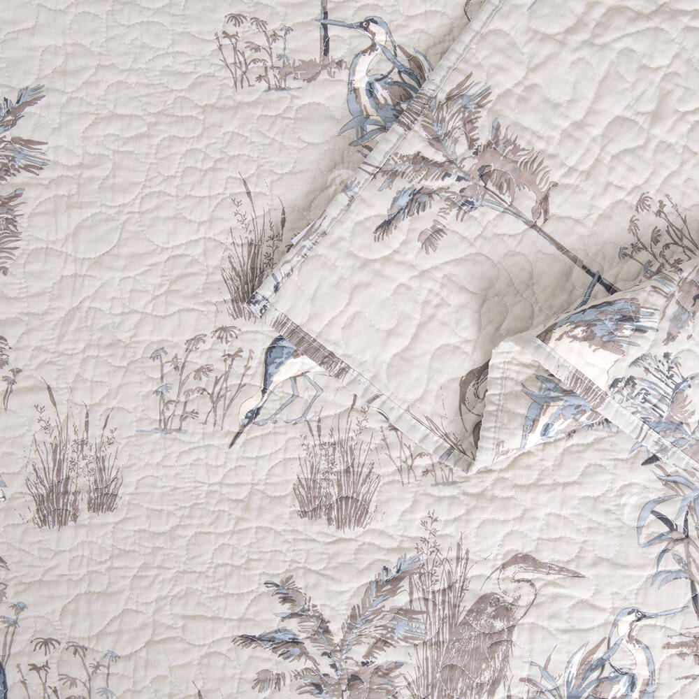 Cubrecama Quilt Estampado King Garza Taupe - Image 3