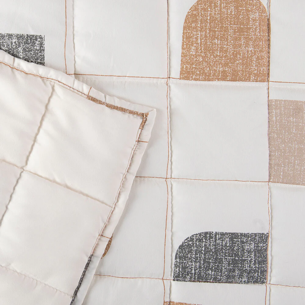 Cubrecama Quilt Estampado Runa King Beige - Image 3