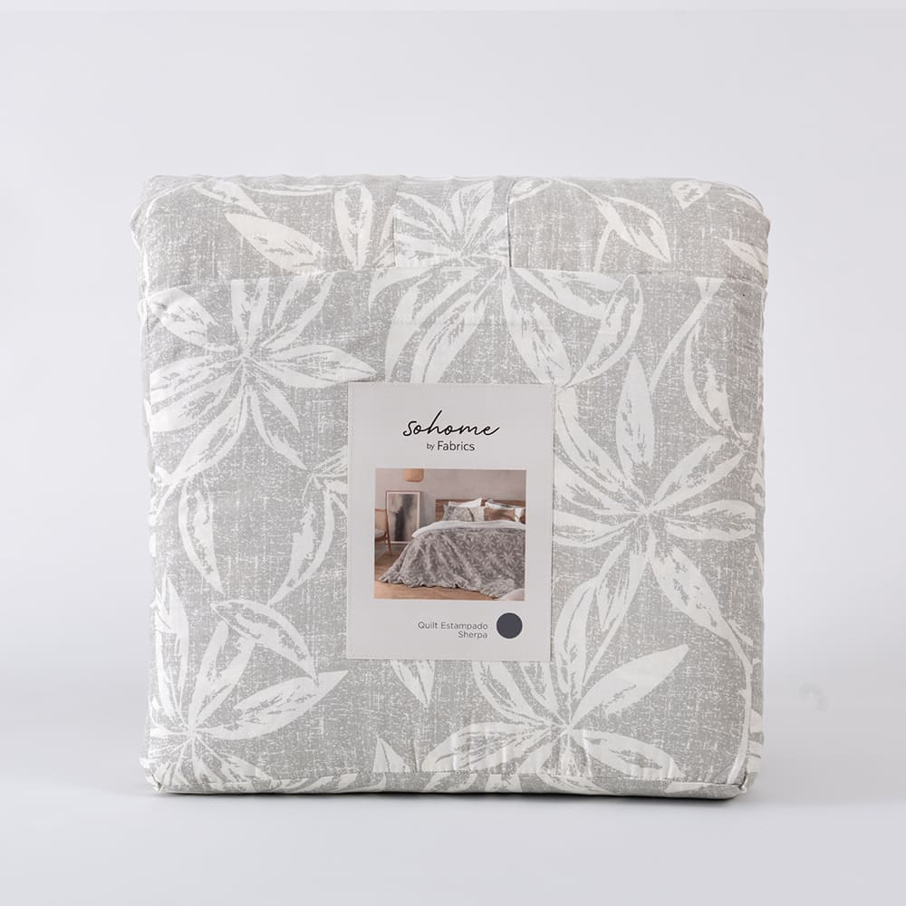 Cubrecama Quilt Estampado Sherpa Fulles King Verde - Image 4