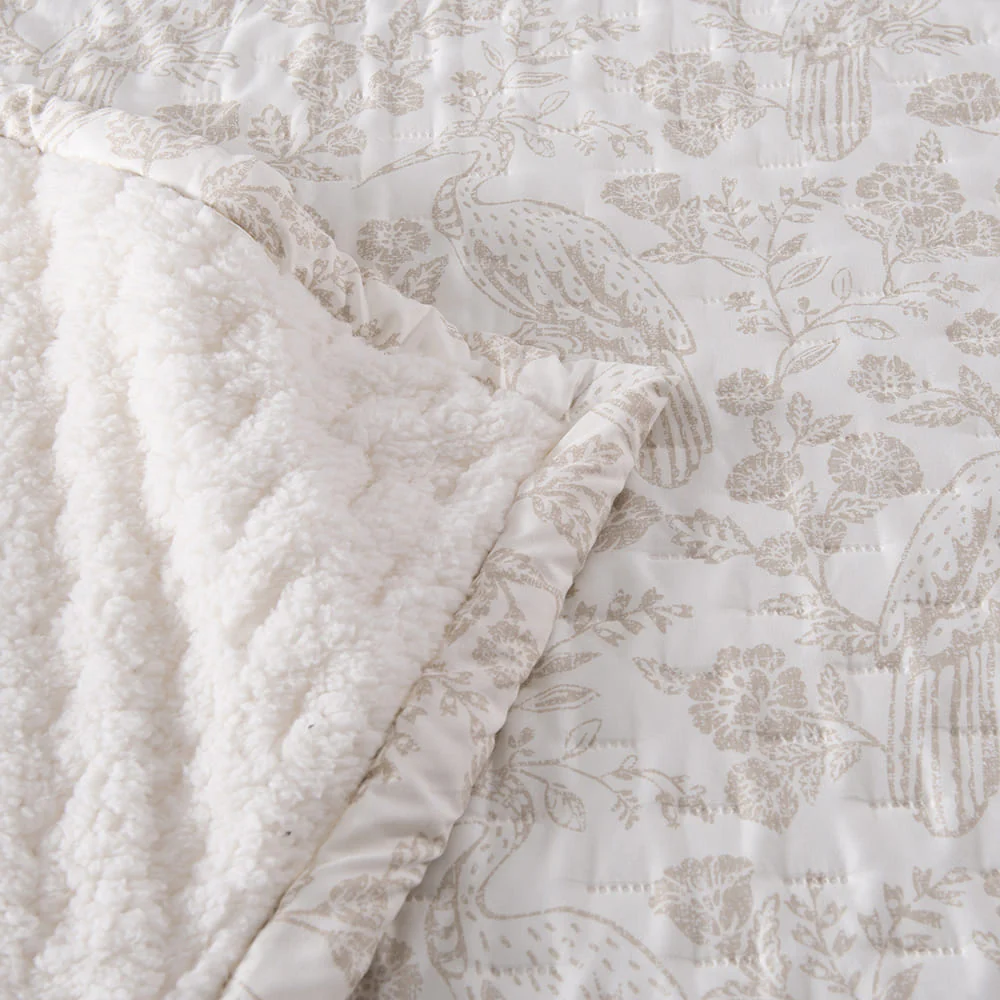 Cubrecama Quilt Estampado Sherpa Solana 1.5 Plazas Crudo - Image 3