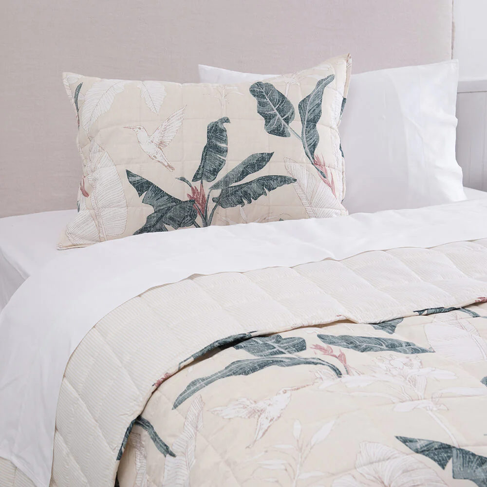 Cubrecama Quilt Estampado Tahí 1.5 Plazas Beige - Image 2