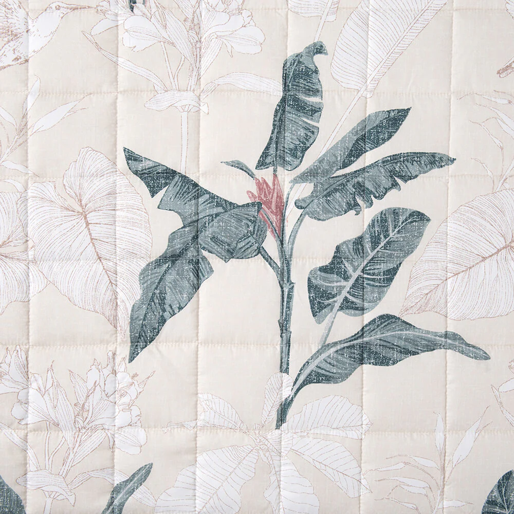 Cubrecama Quilt Estampado Tahí 1.5 Plazas Beige - Image 4