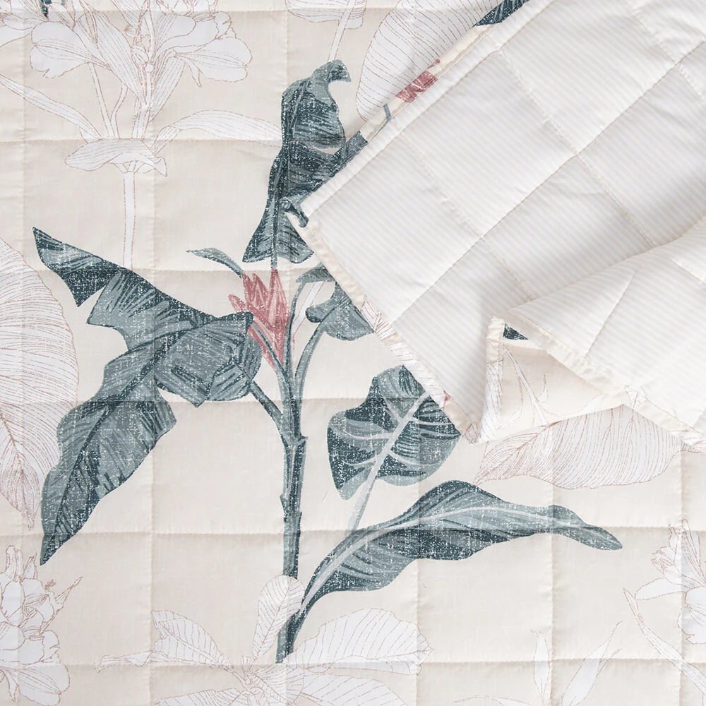 Cubrecama Quilt Estampado Tahí 2 Plazas Beige - Image 3