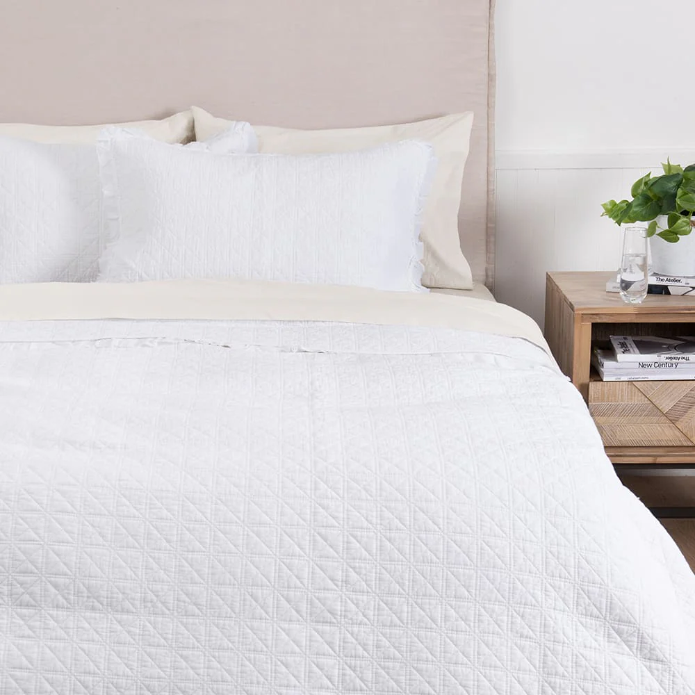 Cubrecama Quilt Florencia 1.5 Plazas Blanco