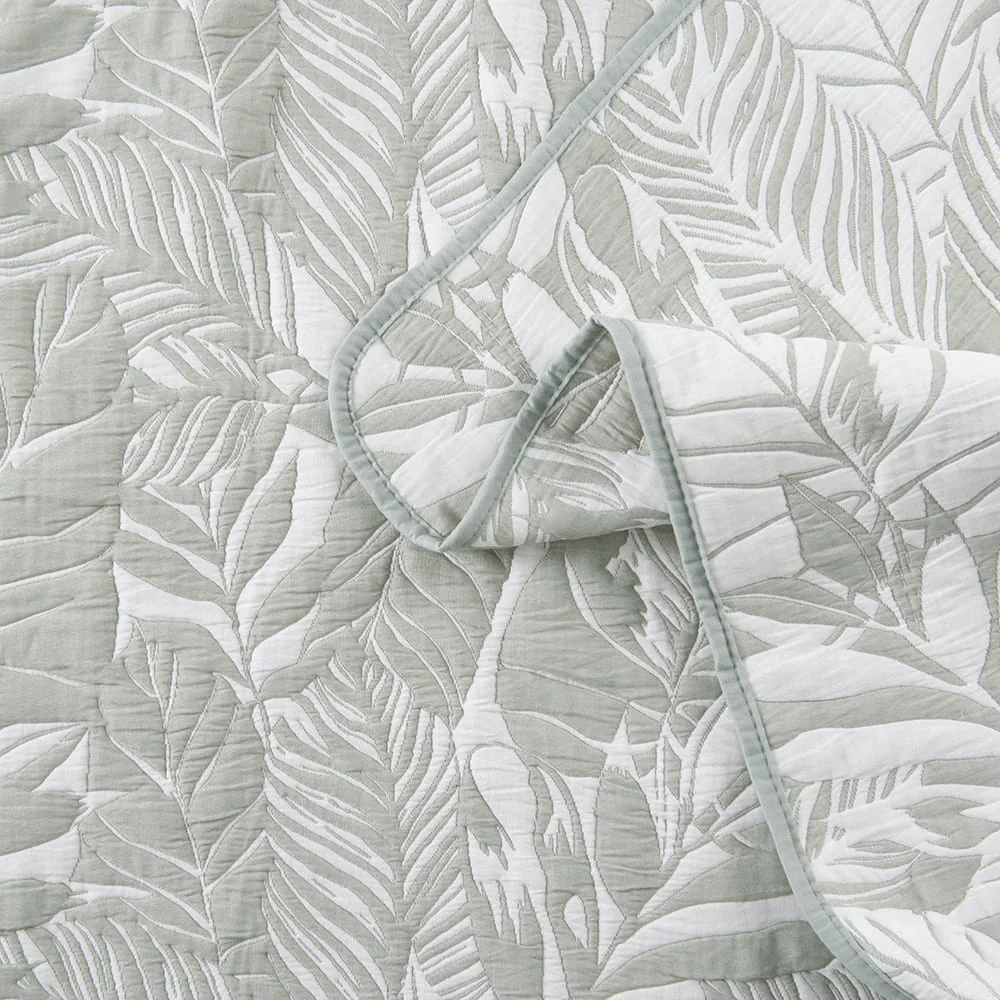 Cubrecama Quilt Jacquard Buzios King Verde - Image 3