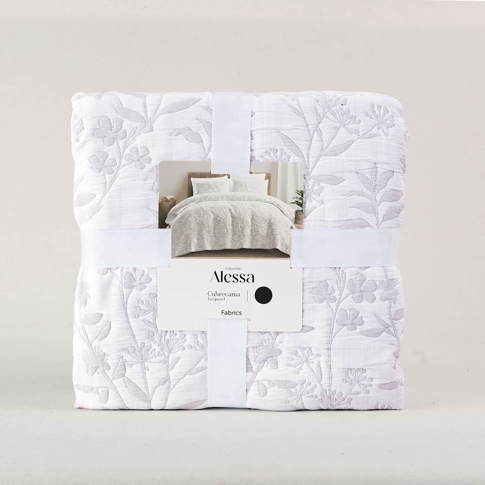 Cubrecama Quilt Jacquard Giardino King Perla - Image 4