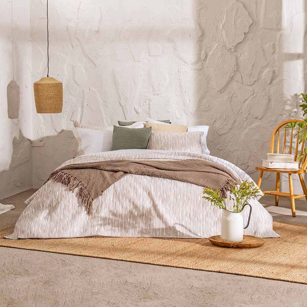 Cubrecama Quilt Jacquard Lorenzo King Beige - Image 6