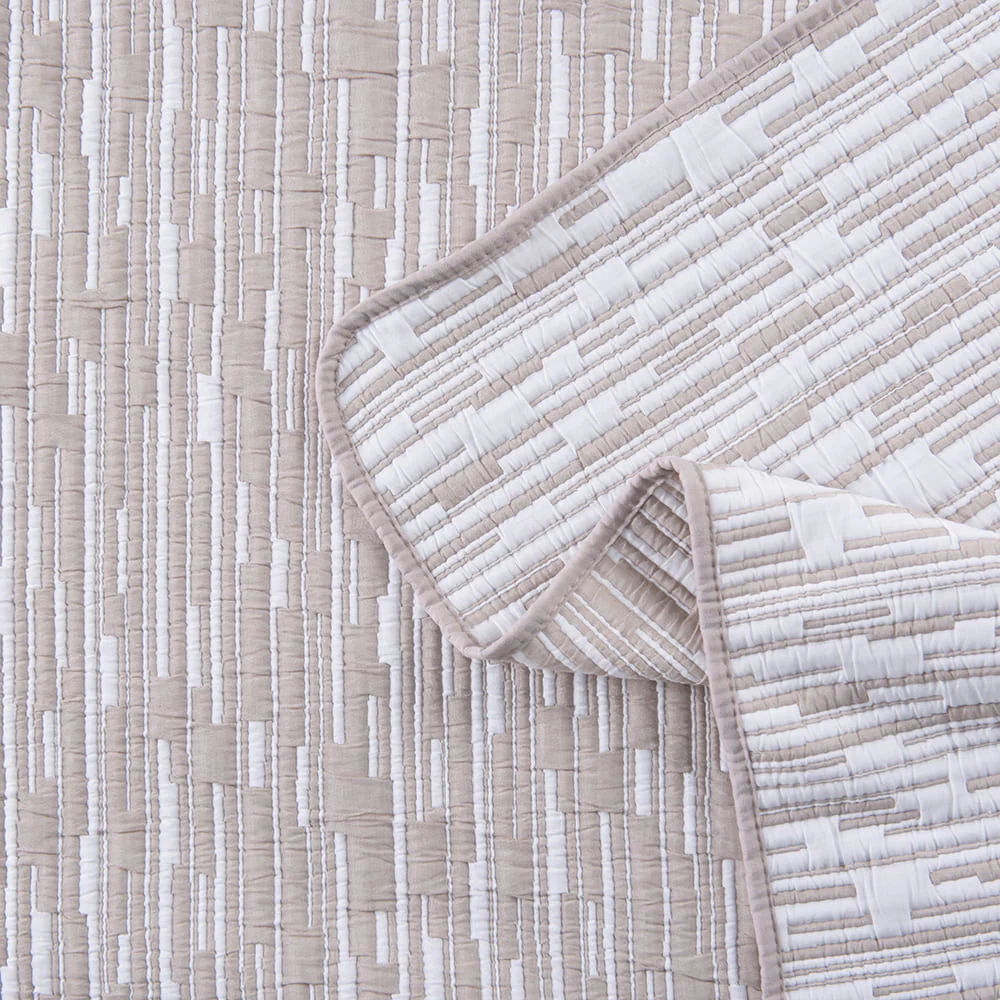 Cubrecama Quilt Jacquard Lorenzo Super King Beige - Image 3