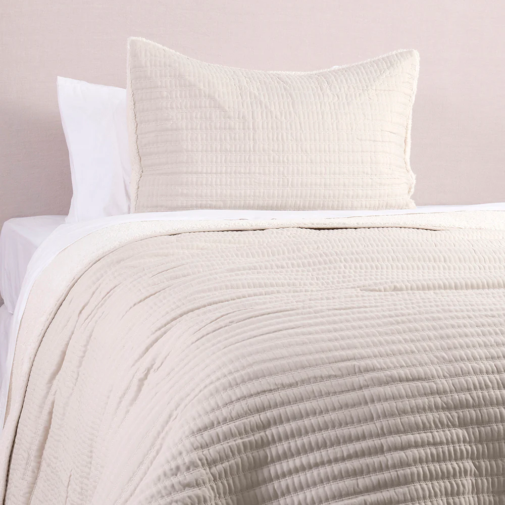 Cubrecama Quilt Lineal Sherpa 1.5 Plazas Crudo - Image 3