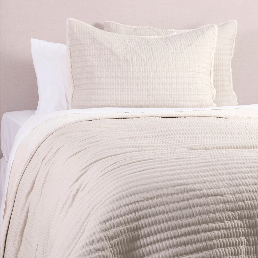 Cubrecama Quilt Lineal Sherpa 2 Plazas Crudo - Image 3