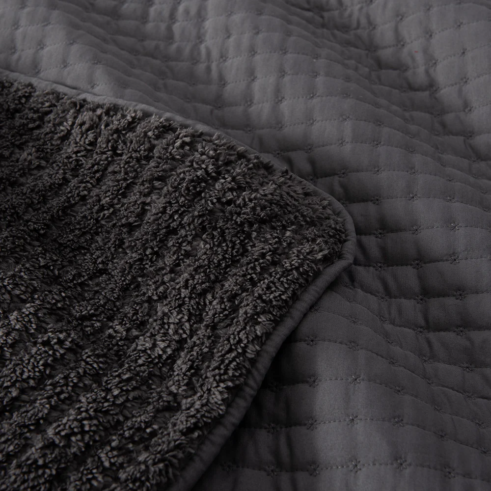 Cubrecama Quilt Lineal Sherpa 1.5 Plazas Marengo - Image 3