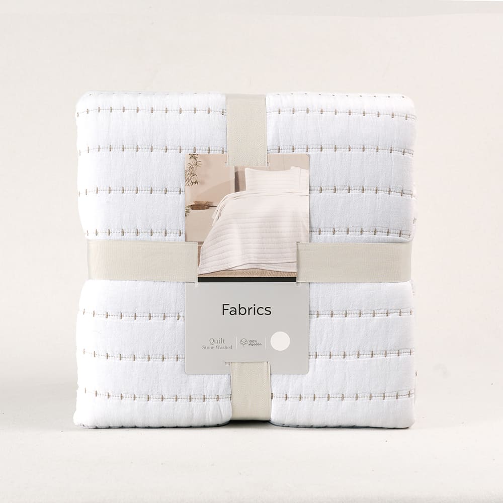 Cubrecama Quilt Lorenzo 1.5 Plazas Blanco - Image 4