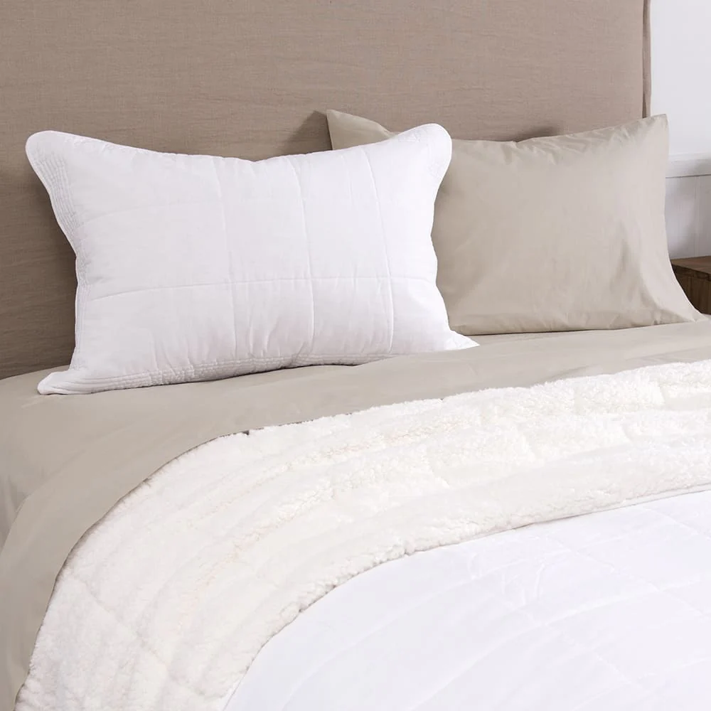 Cubrecama Quilt Louis Sherpa 1.5 Plazas Blanco - Image 2