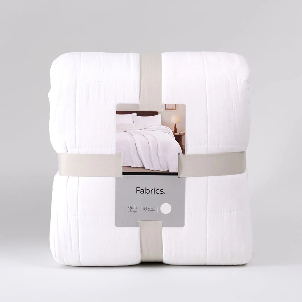 Cubrecama Quilt Louis Sherpa 2 Plazas Blanco - Image 4