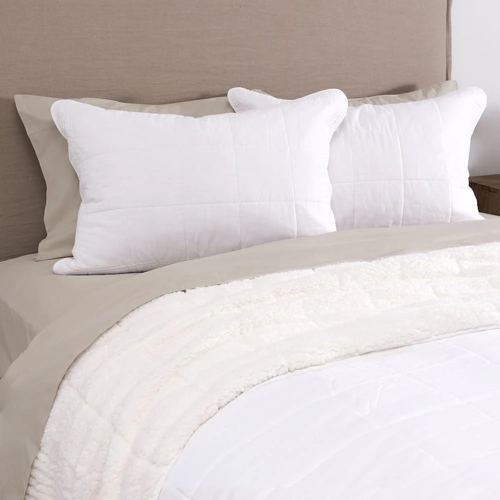 Cubrecama Quilt Louis Sherpa King Blanco - Image 2